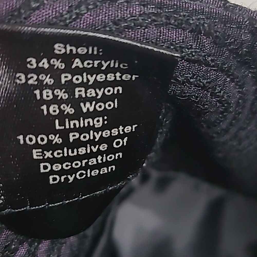 Ann Taylor Deep Purple Wool Blend Embroidered Circles Tailored Pencil Skirt -0 - Picture 10 of 10